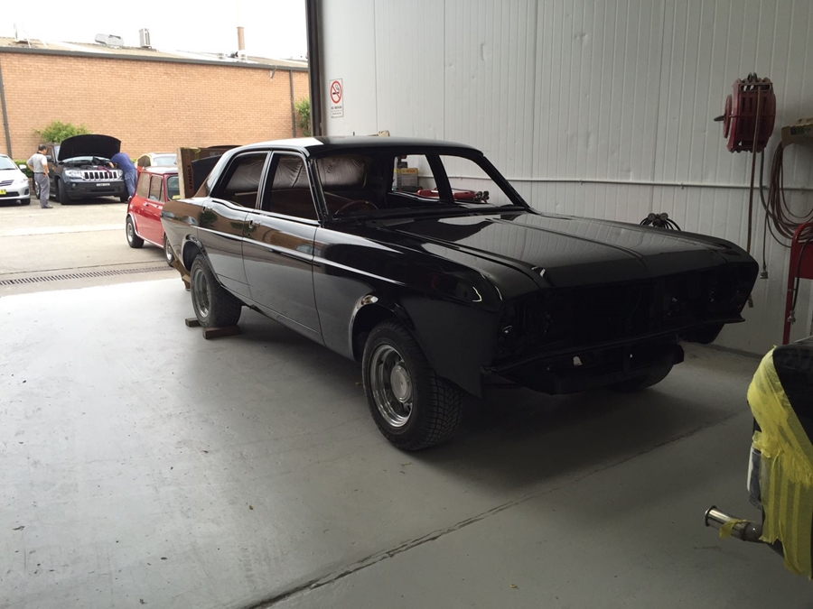 Ford Falcon smash repairs at Basha black ford falcon repairs